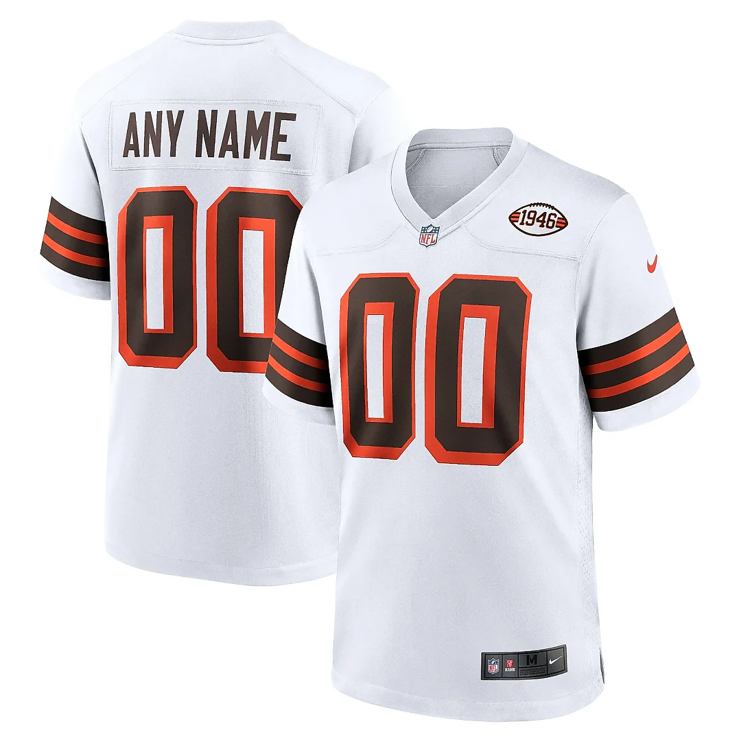 Zennovawear Men's Cleveland Browns White 1946 Collection Alternate Custom Jersey