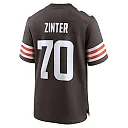 Zennovawear Men's Cleveland Browns Zak Zinter Brown Team Game Jersey
