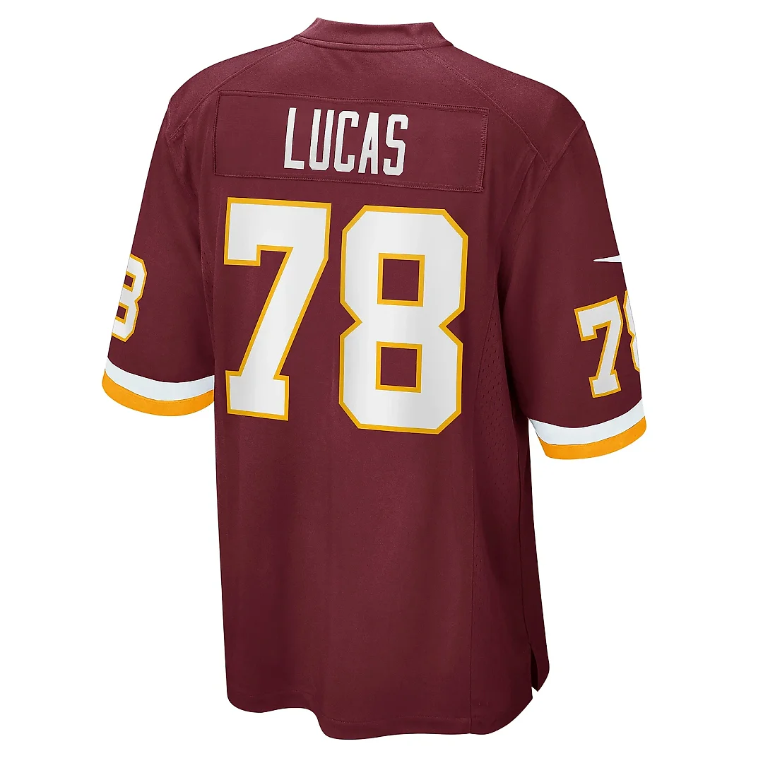 Zennovawear Men's Cornelius Lucas Washington Football Team Burgundy Game Player Jersey
