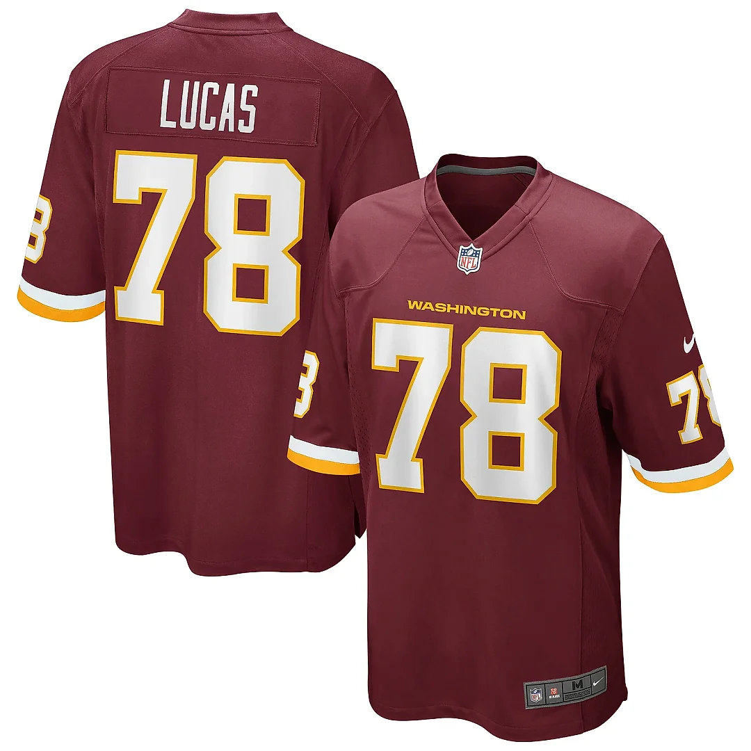 Zennovawear Men's Cornelius Lucas Washington Football Team Burgundy Game Player Jersey