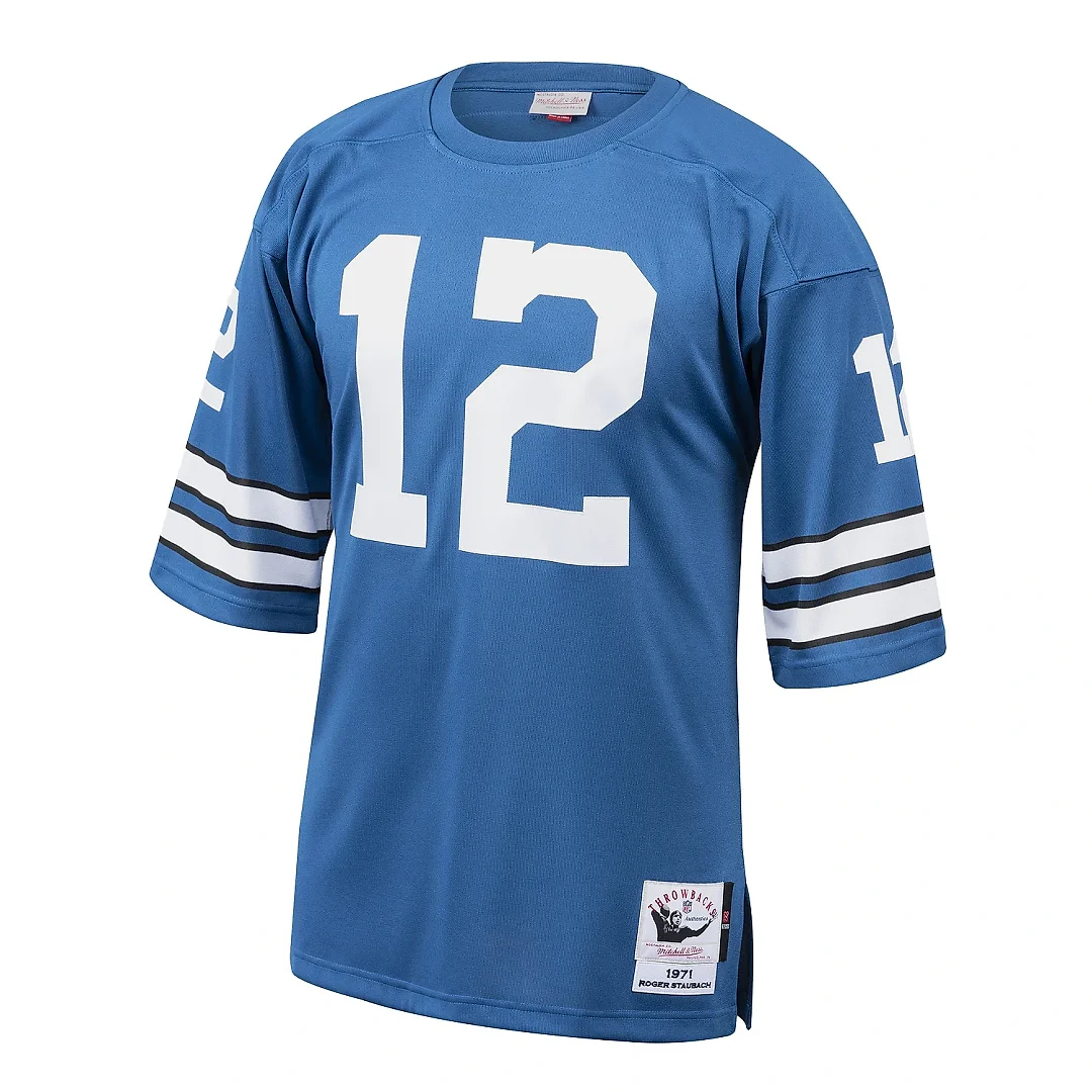 Zennovawear Men's Dallas Cowboys 1971 Roger Staubach Mitchell & Ness Royal Throwback Retired Player Jersey