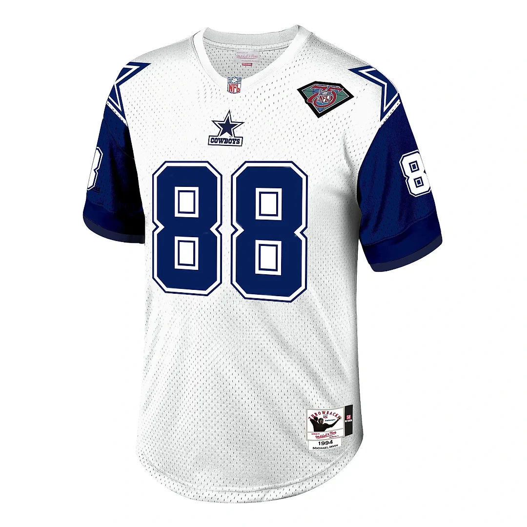 Zennovawear Men's Dallas Cowboys 1994 Michael Irvin Mitchell & Ness White Throwback Retired Player Jersey