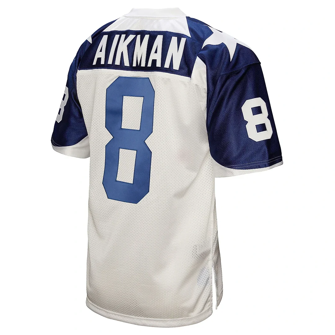 Zennovawear Men's Dallas Cowboys 1994 Troy Aikman Mitchell & Ness White Throwback Retired Player Jersey