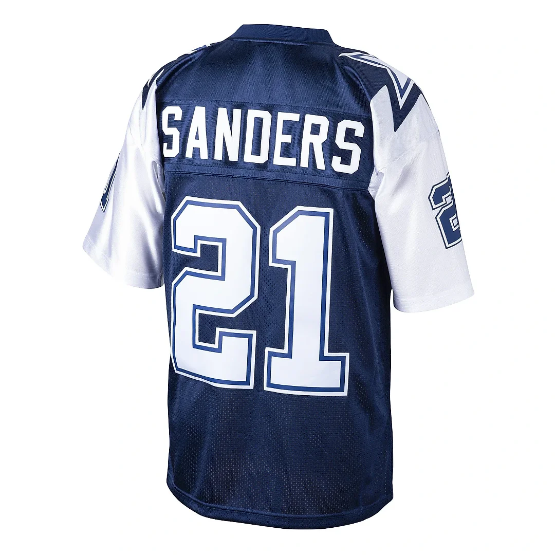 Zennovawear Men's Dallas Cowboys 1995 Deion Sanders Mitchell & Ness Navy Throwback Retired Player Jersey