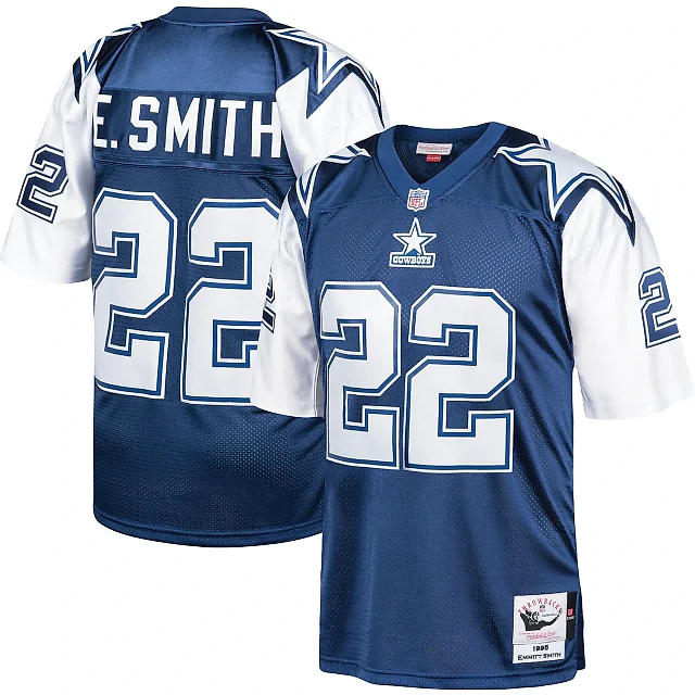 Zennovawear Men's Dallas Cowboys 1995 Emmitt Smith Mitchell & Ness Navy Throwback Retired Player Jersey