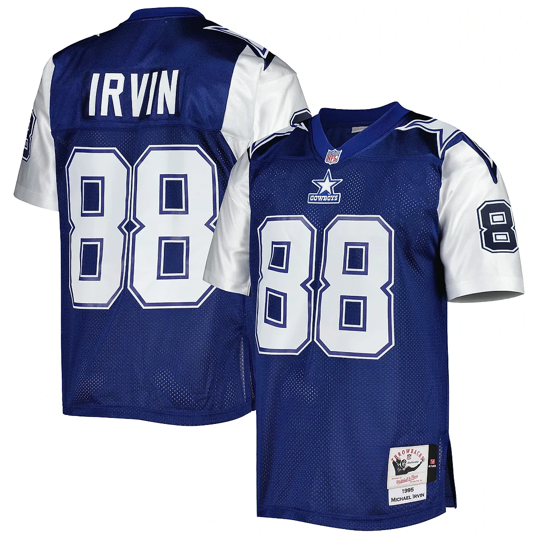 Zennovawear Men's Dallas Cowboys 1995 Michael Irvin Mitchell & Ness Navy Throwback Retired Player Jersey