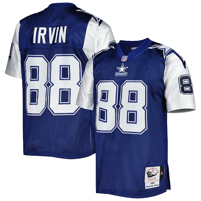 Zennovawear Men's Dallas Cowboys 1995 Michael Irvin Mitchell & Ness Navy Throwback Retired Player Jersey