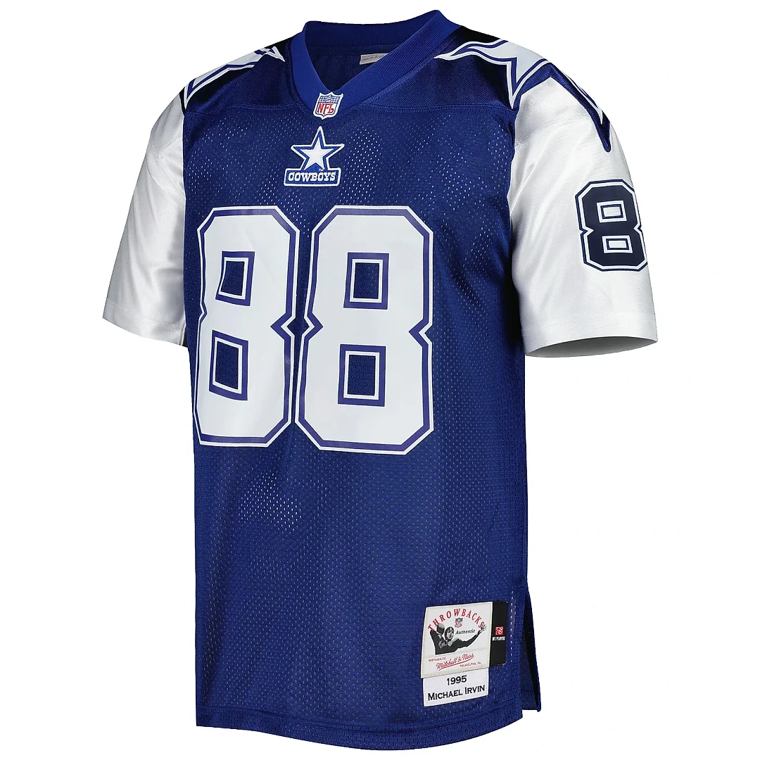 Zennovawear Men's Dallas Cowboys 1995 Michael Irvin Mitchell & Ness Navy Throwback Retired Player Jersey