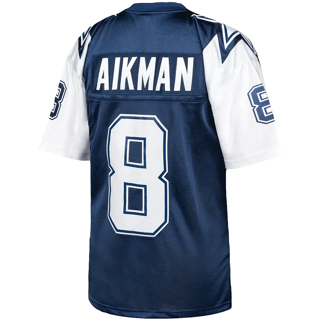 Zennovawear Men's Dallas Cowboys 1995 Troy Aikman Mitchell & Ness Navy Throwback Retired Player Jersey