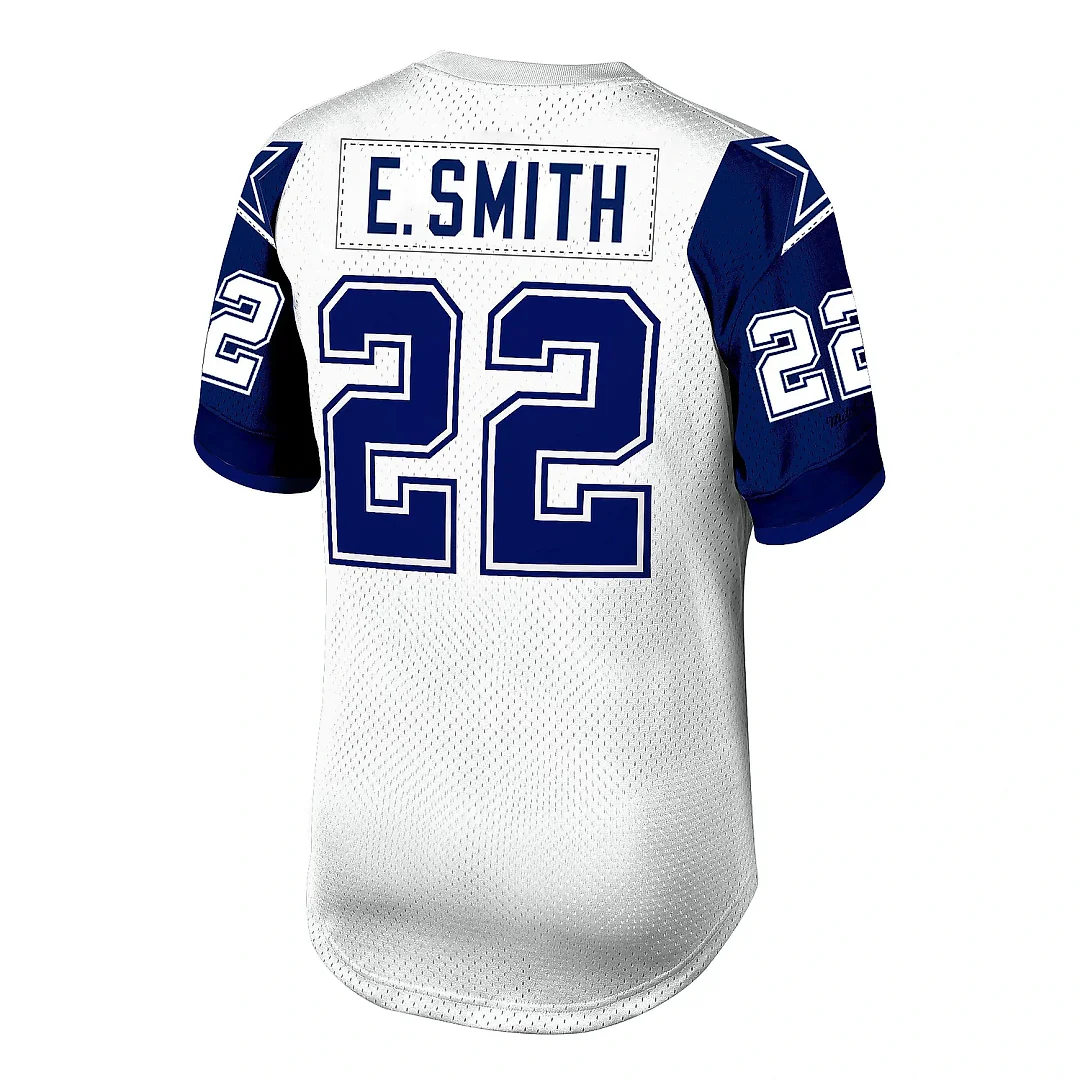 Zennovawear Men's Dallas Cowboys 1996 Emmitt Smith Mitchell & Ness White Throwback Retired Player Jersey