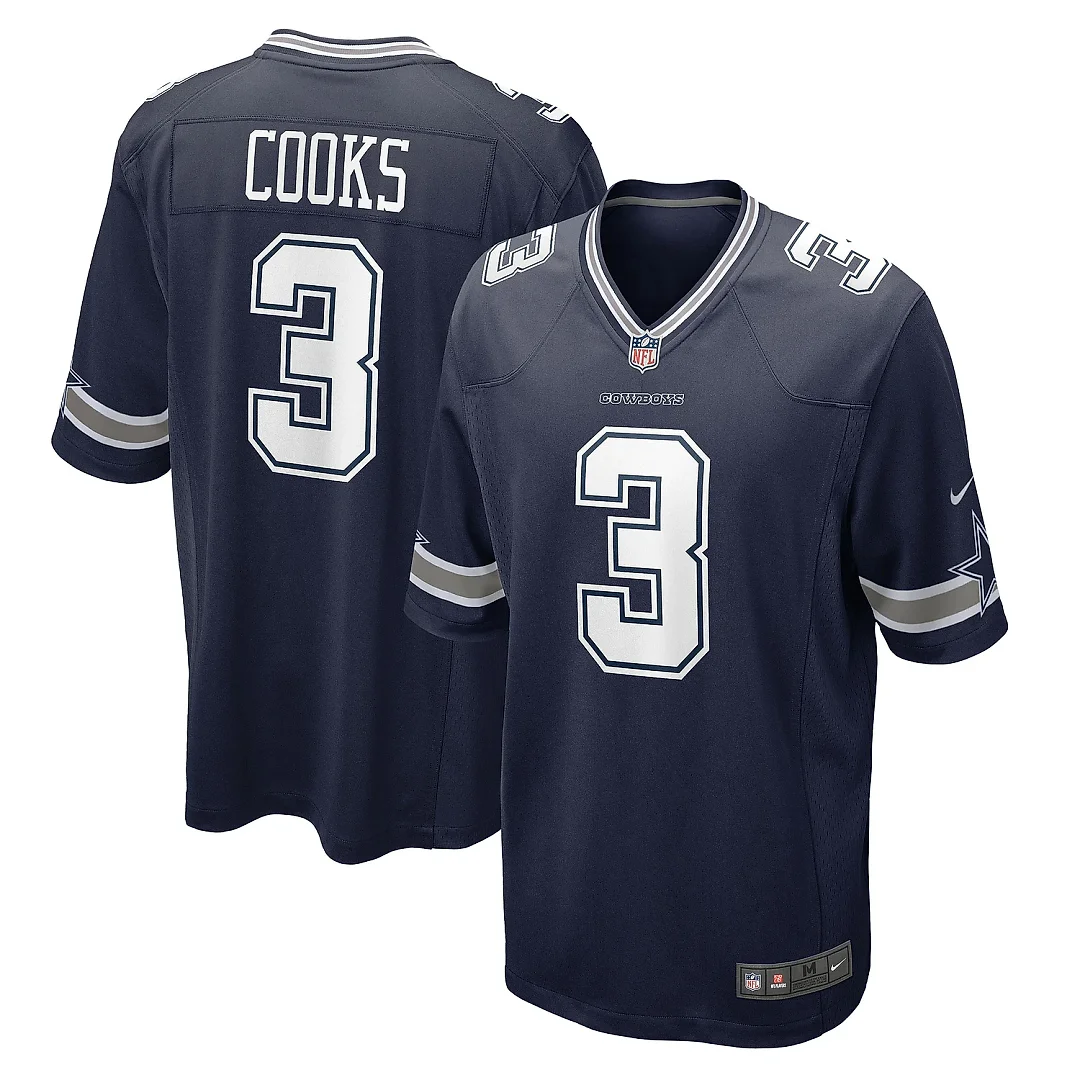 Zennovawear Men's Dallas Cowboys Brandin Cooks Navy Game Jersey