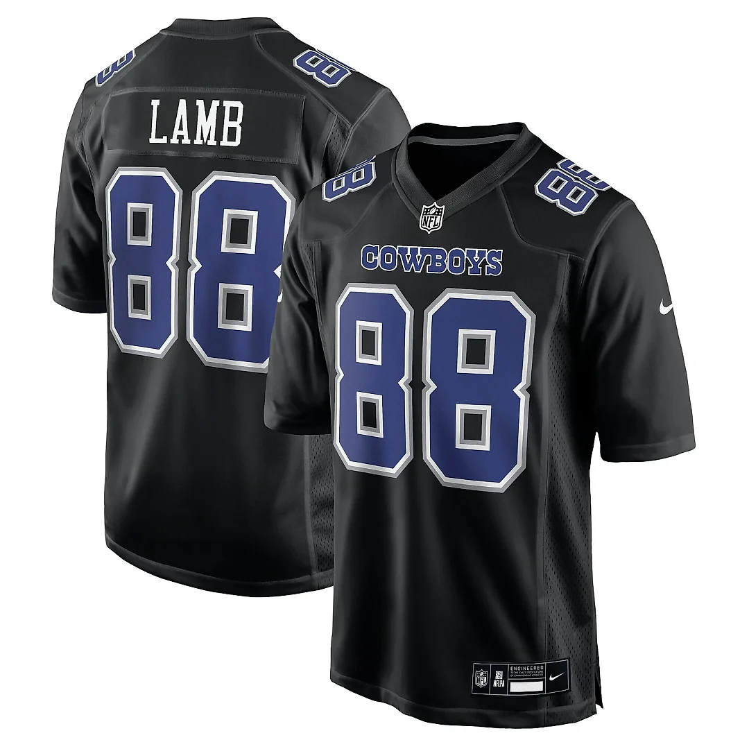 Zennovawear Men's Dallas Cowboys CeeDee Lamb Carbon Black Fashion Game Jersey