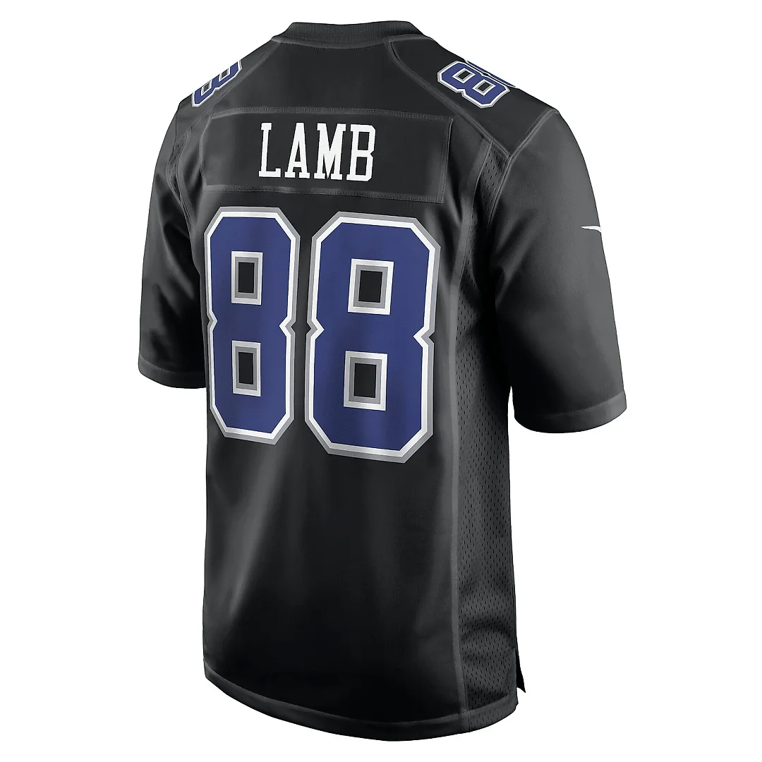 Zennovawear Men's Dallas Cowboys CeeDee Lamb Carbon Black Fashion Game Jersey