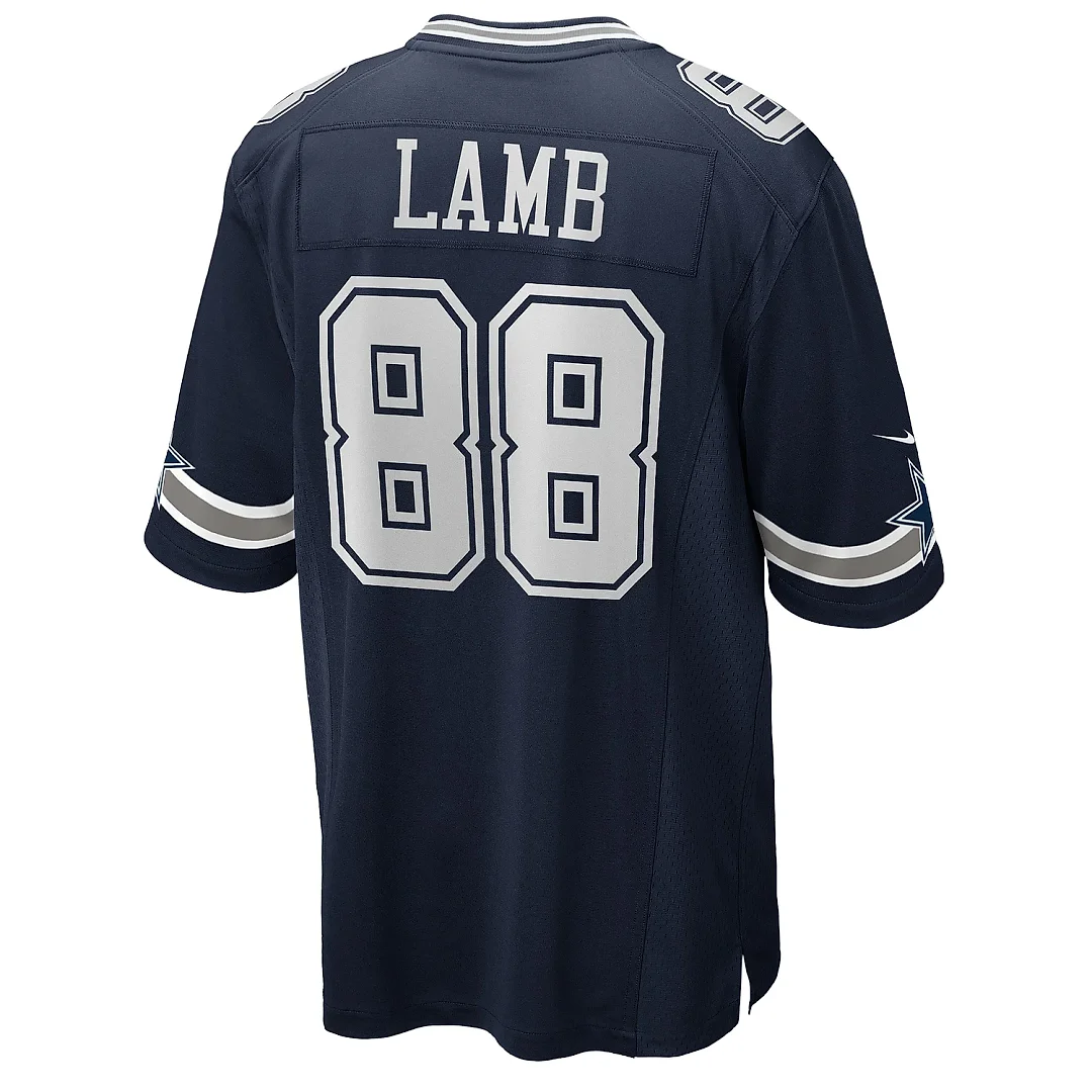 Zennovawear Men's Dallas Cowboys CeeDee Lamb Navy Game Jersey