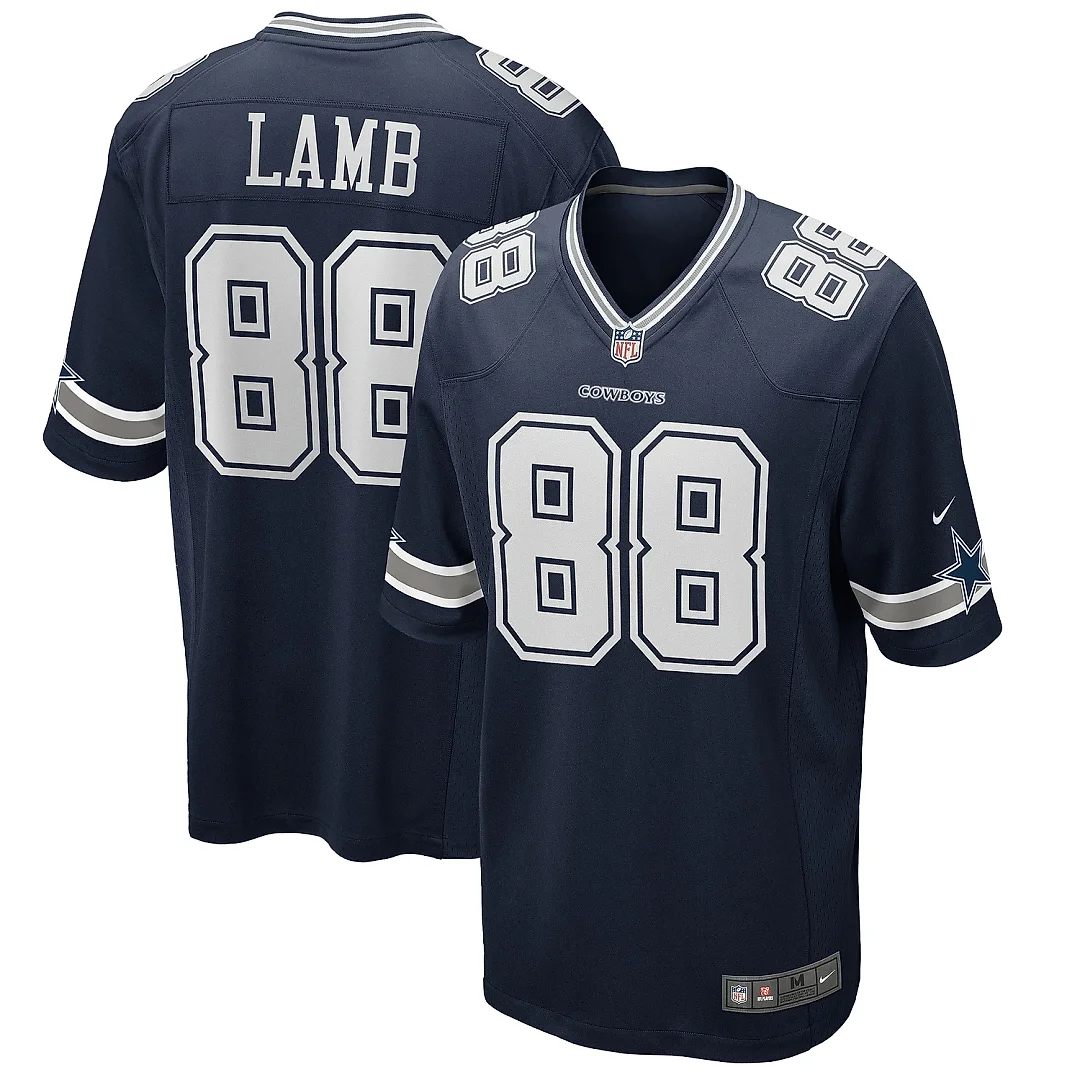Zennovawear Men's Dallas Cowboys CeeDee Lamb Navy Game Jersey