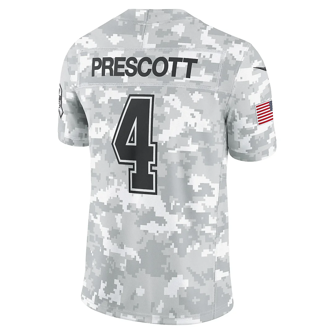 Zennovawear Men's Dallas Cowboys Dak Prescott Arctic Camo 2024 Salute to Service Limited Jersey