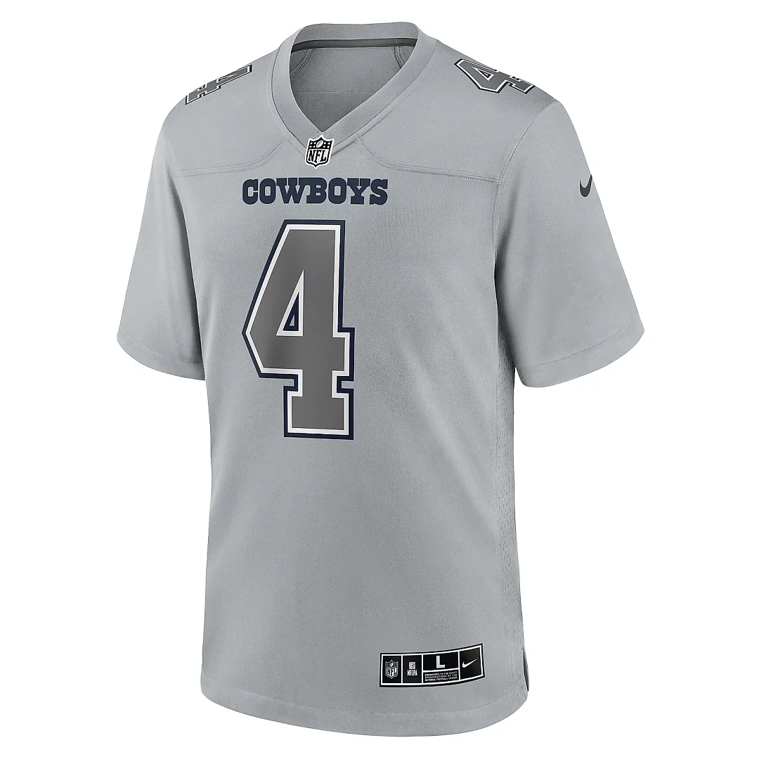 Zennovawear Men's Dallas Cowboys Dak Prescott Gray Atmosphere Fashion Game Jersey