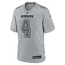 Zennovawear Men's Dallas Cowboys Dak Prescott Gray Atmosphere Fashion Game Jersey