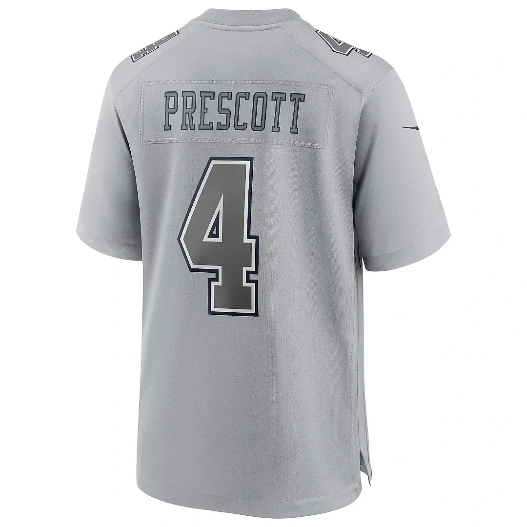 Zennovawear Men's Dallas Cowboys Dak Prescott Gray Atmosphere Fashion Game Jersey