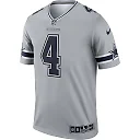Zennovawear Men's Dallas Cowboys Dak Prescott Gray Inverted Legend Player Performance Top