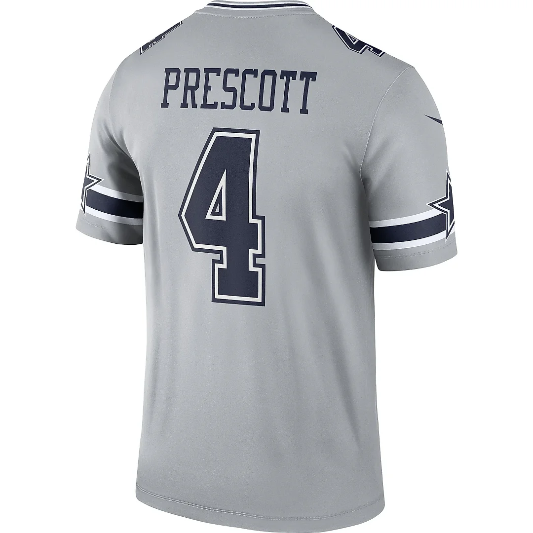 Zennovawear Men's Dallas Cowboys Dak Prescott Gray Inverted Legend Player Performance Top