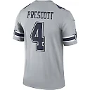 Zennovawear Men's Dallas Cowboys Dak Prescott Gray Inverted Legend Player Performance Top