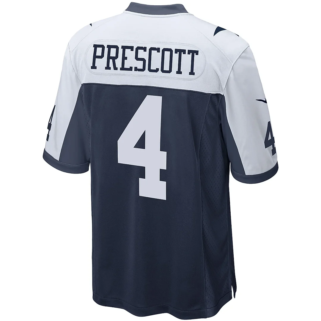 Zennovawear Men's Dallas Cowboys Dak Prescott Navy Alternate Game Team Jersey