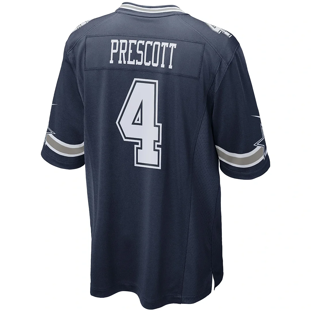 Zennovawear Men's Dallas Cowboys Dak Prescott Navy Game Team Jersey
