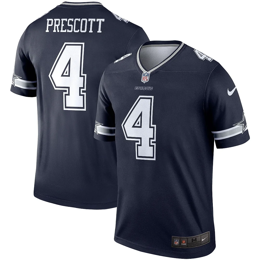 Zennovawear Men's Dallas Cowboys Dak Prescott Navy Team Legend Player Performance Top