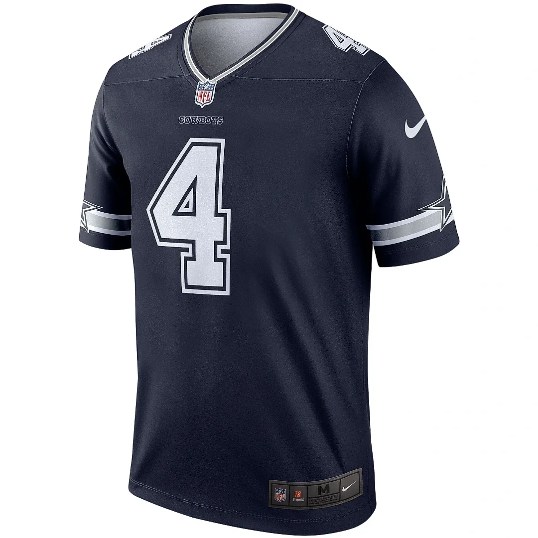 Zennovawear Men's Dallas Cowboys Dak Prescott Navy Team Legend Player Performance Top