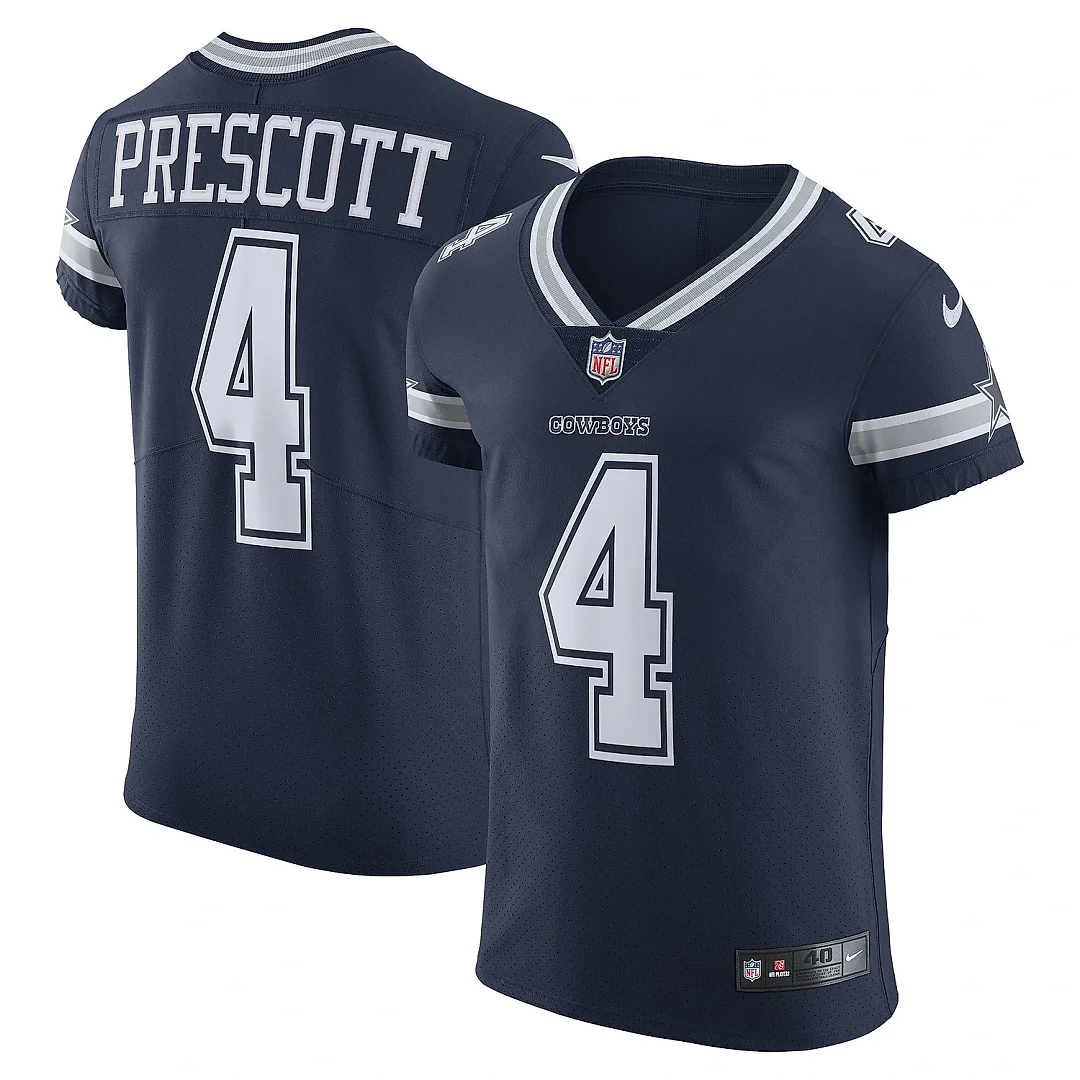 Zennovawear Men's Dallas Cowboys Dak Prescott Navy Vapor Elite Player Team Jersey