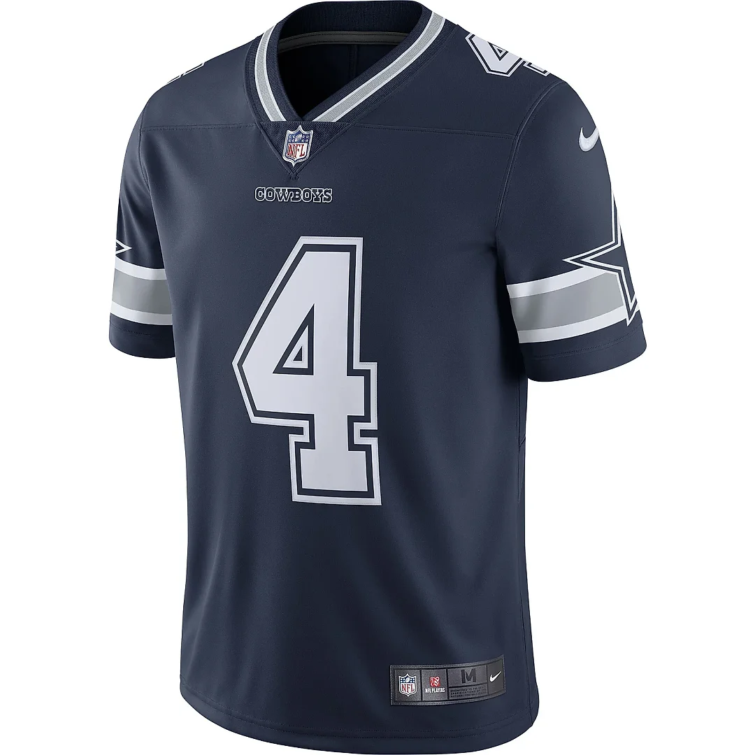 Zennovawear Men's Dallas Cowboys Dak Prescott Navy Vapor Limited Player Jersey