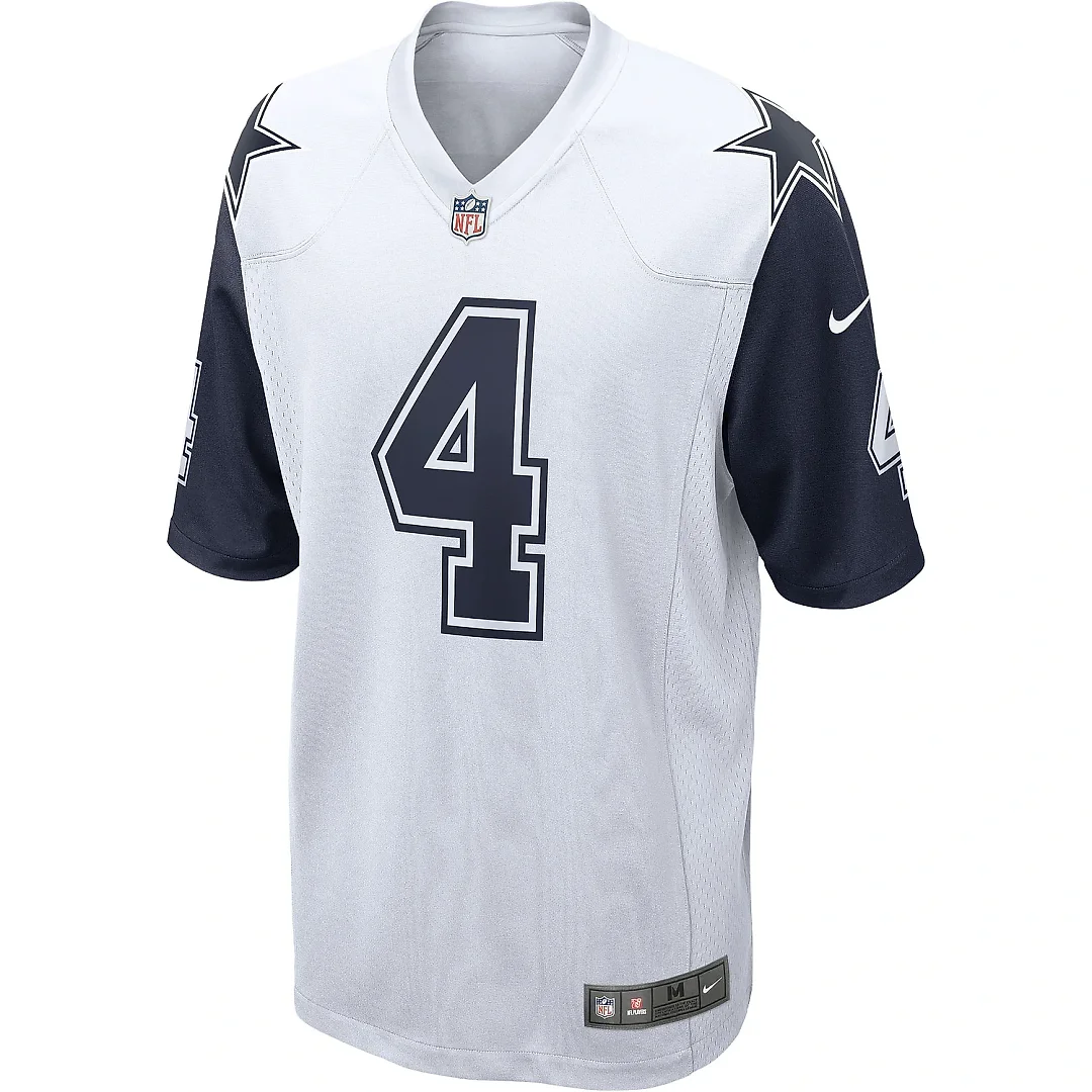 Zennovawear Men's Dallas Cowboys Dak Prescott White Alternate Game Jersey