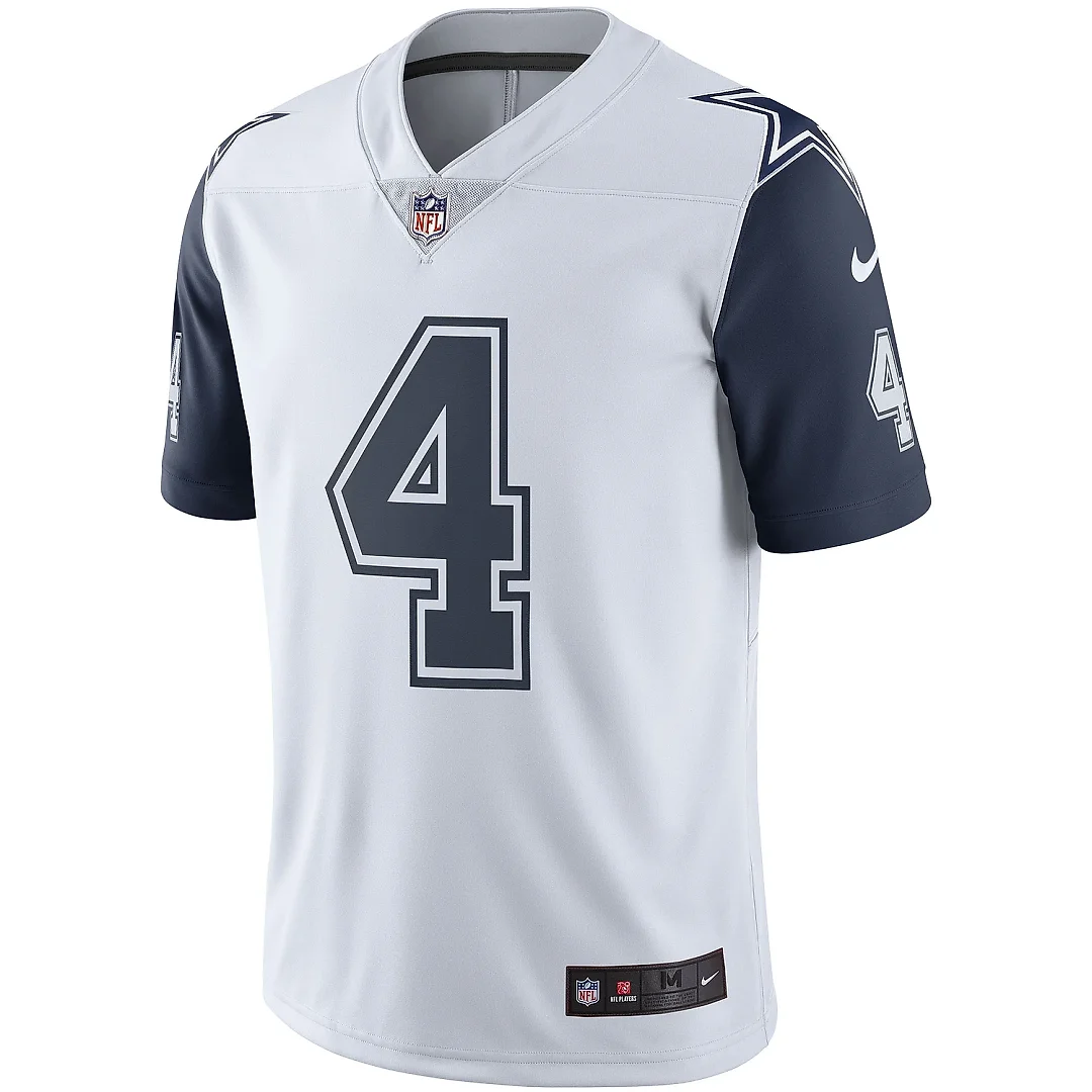 Zennovawear Men's Dallas Cowboys Dak Prescott White Color Rush Vapor Limited Jersey