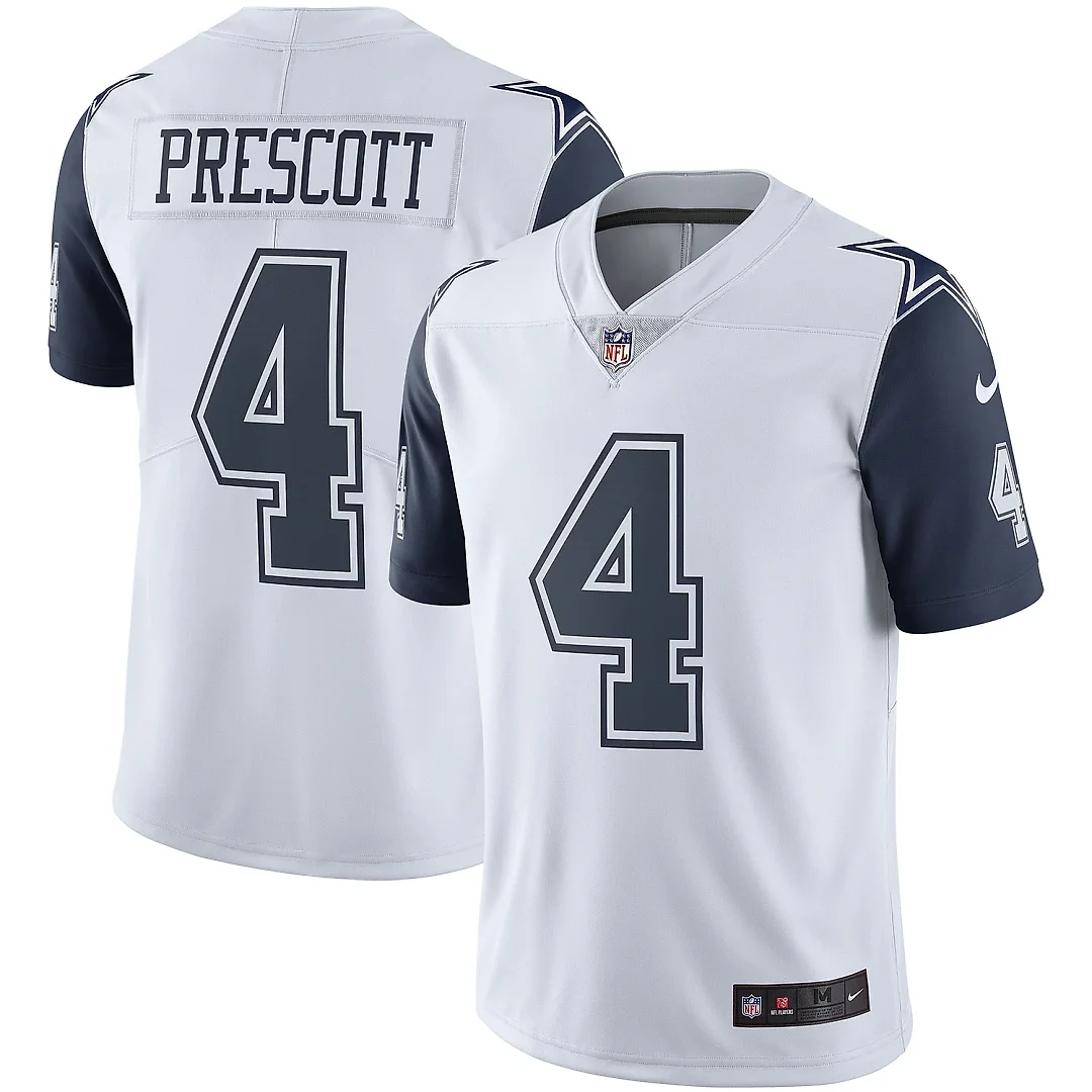 Zennovawear Men's Dallas Cowboys Dak Prescott White Color Rush Vapor Limited Jersey