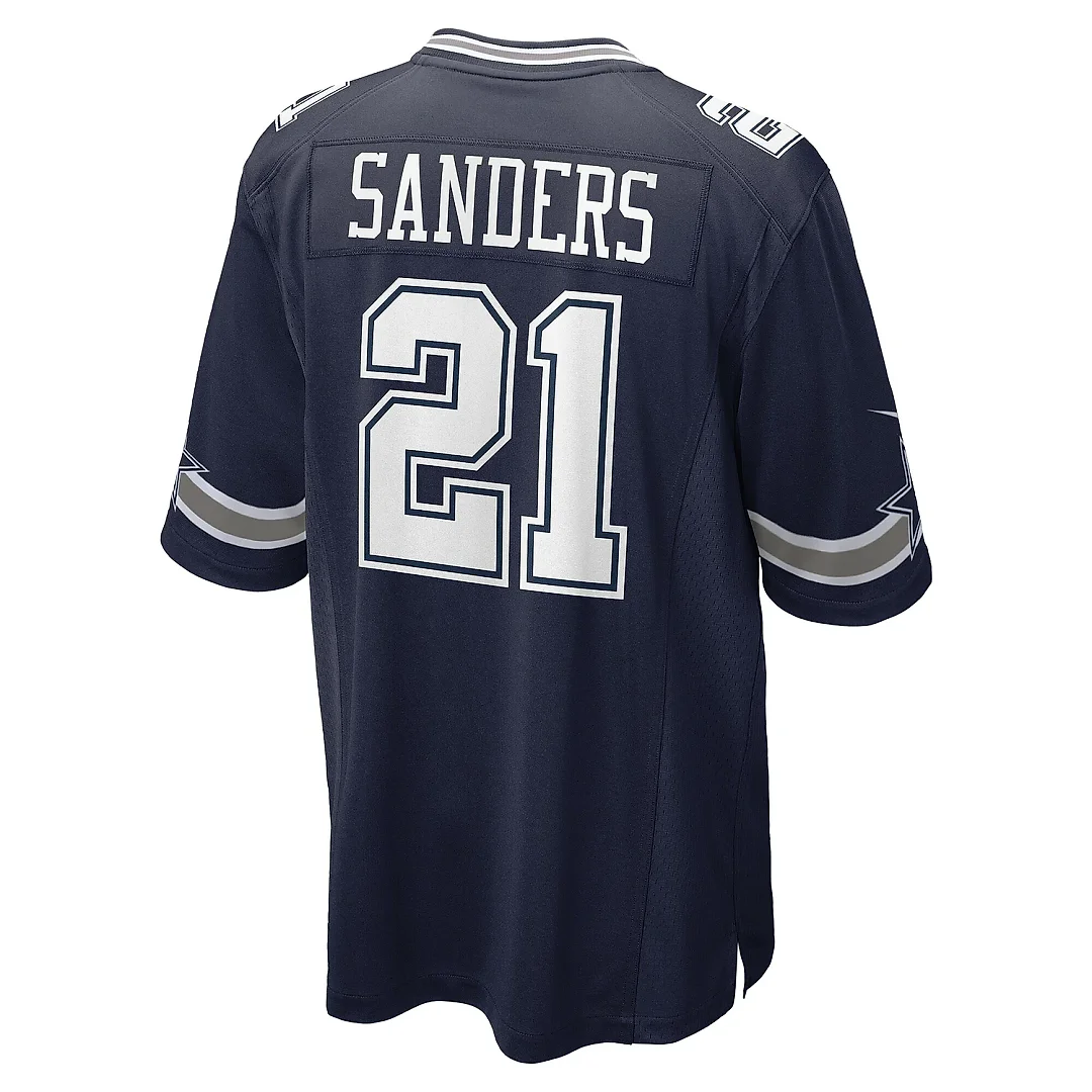 Zennovawear Men's Dallas Cowboys Deion Sanders Navy Team Retired Player Game Jersey