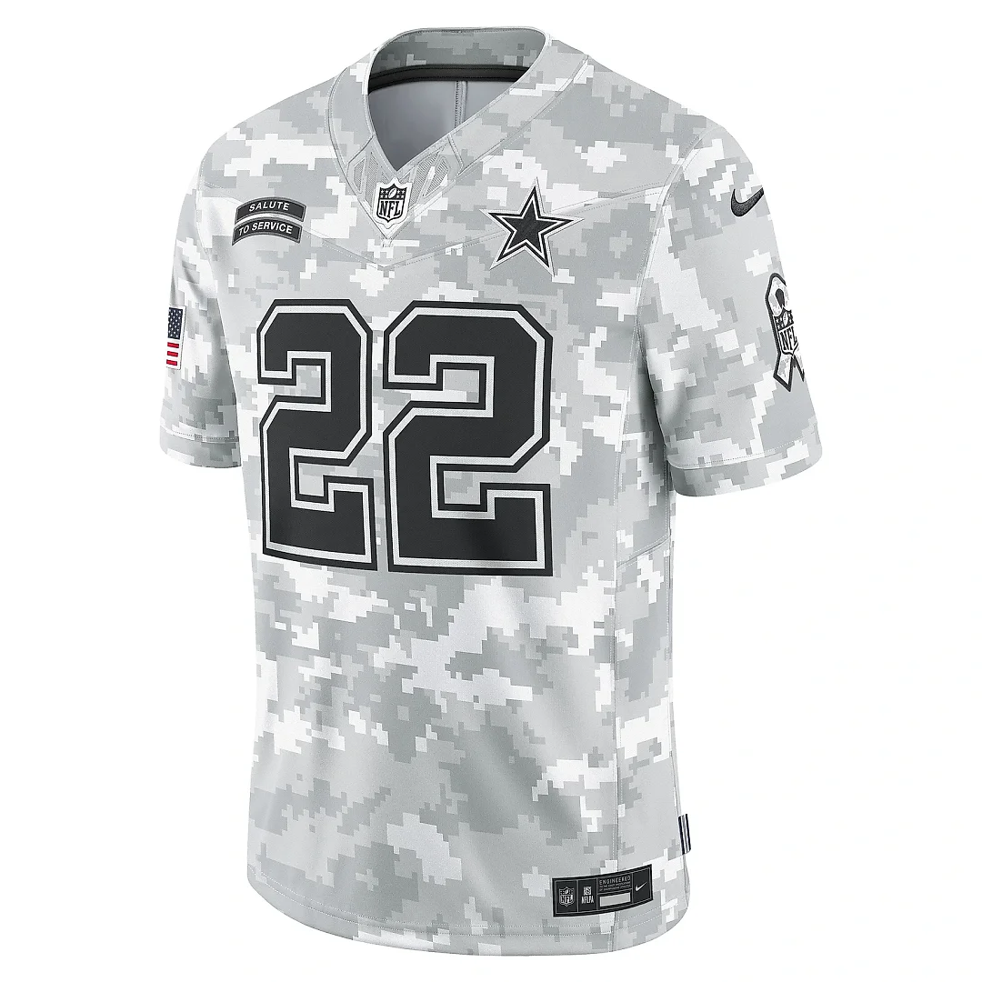 Zennovawear Men's Dallas Cowboys Emmitt Smith Arctic Camo 2024 Salute to Service Retired Player Limited Jersey