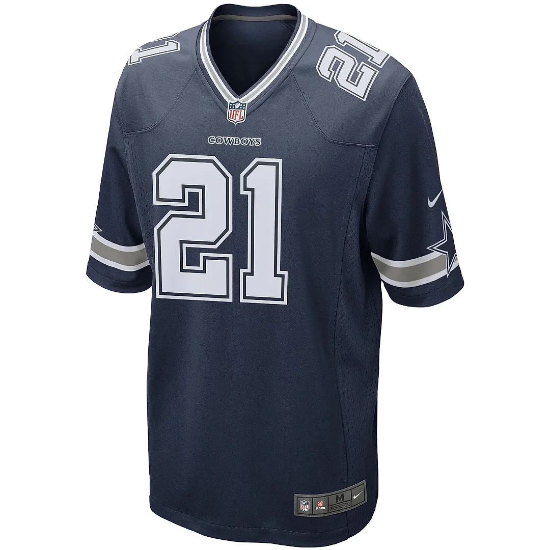 Zennovawear Men's Dallas Cowboys Ezekiel Elliott Navy Game Team Jersey