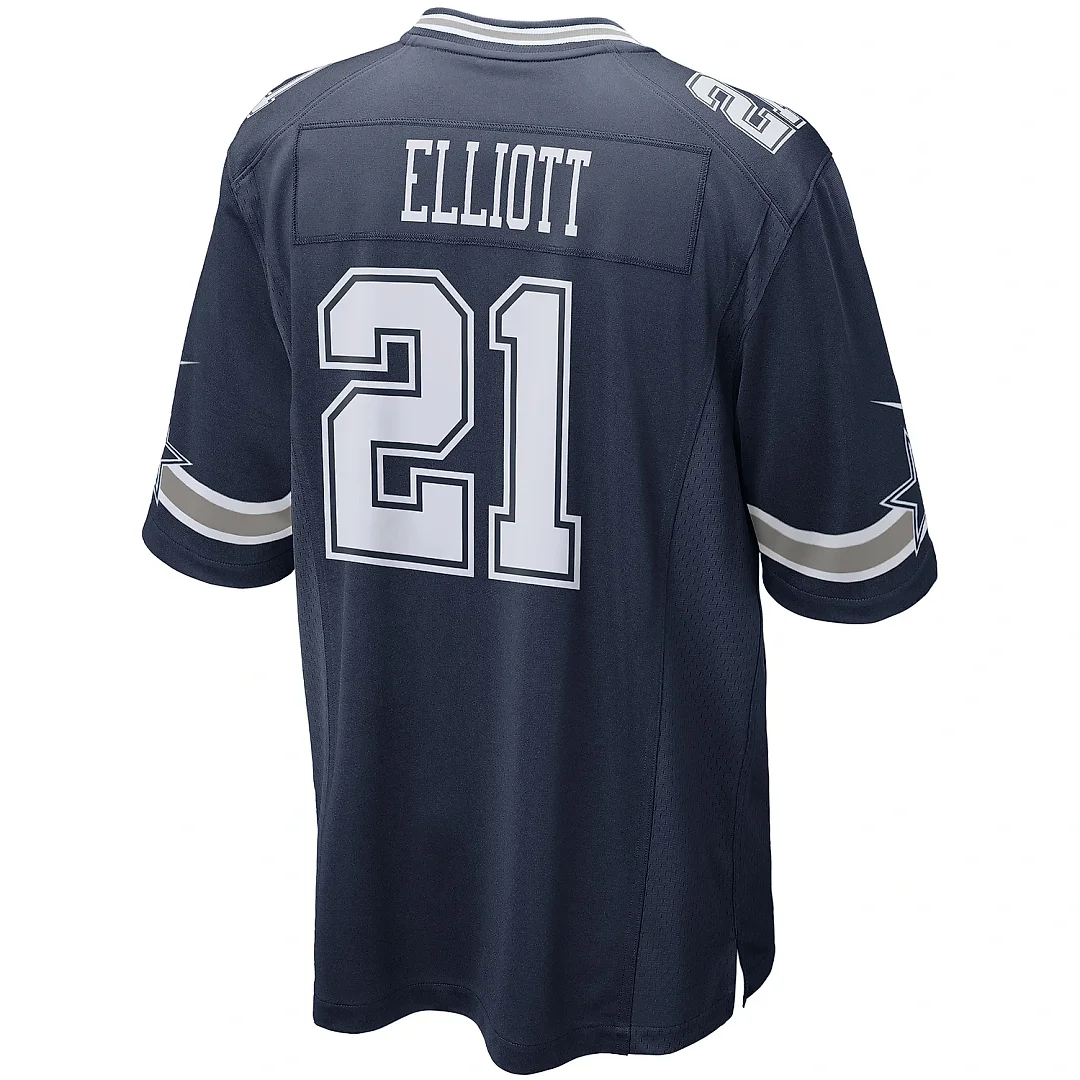 Zennovawear Men's Dallas Cowboys Ezekiel Elliott Navy Game Team Jersey