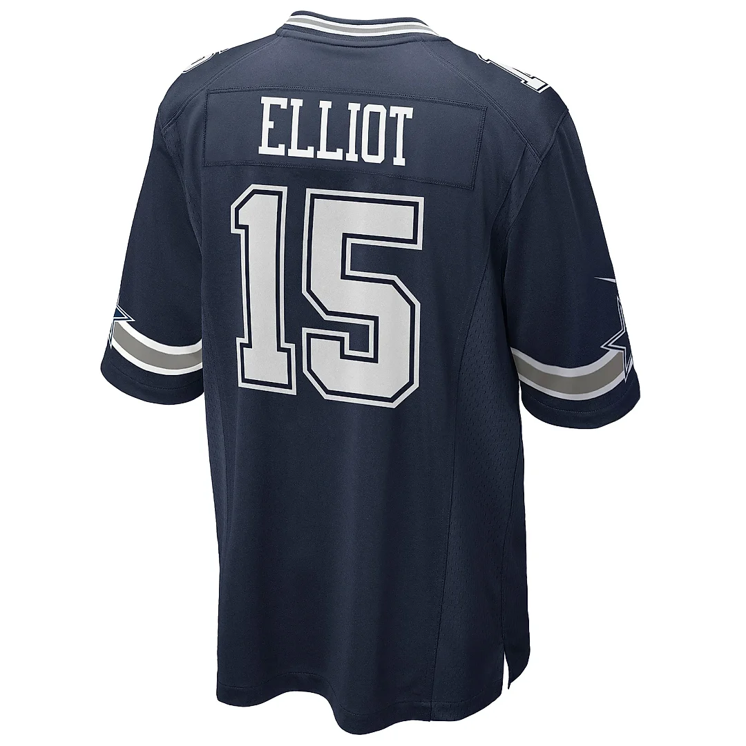 Zennovawear Men's Dallas Cowboys Ezekiel Elliott Navy Team Game Jersey
