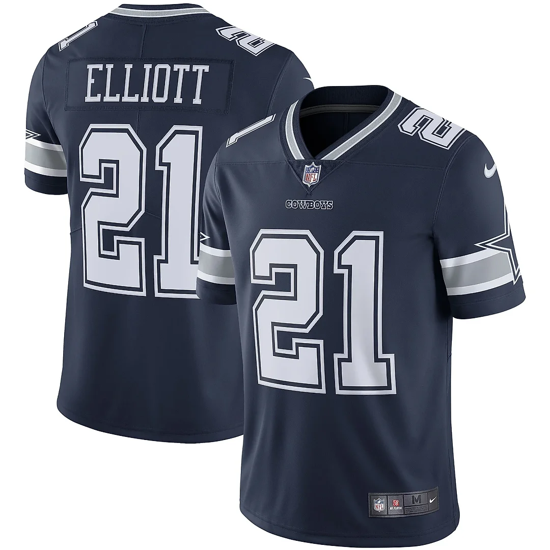 Zennovawear Men's Dallas Cowboys Ezekiel Elliott Navy Vapor Limited Jersey