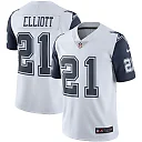 Zennovawear Men's Dallas Cowboys Ezekiel Elliott White Color Rush Vapor Limited Jersey