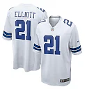 Zennovawear Men's Dallas Cowboys Ezekiel Elliott White Team Game Jersey