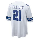 Zennovawear Men's Dallas Cowboys Ezekiel Elliott White Team Game Jersey