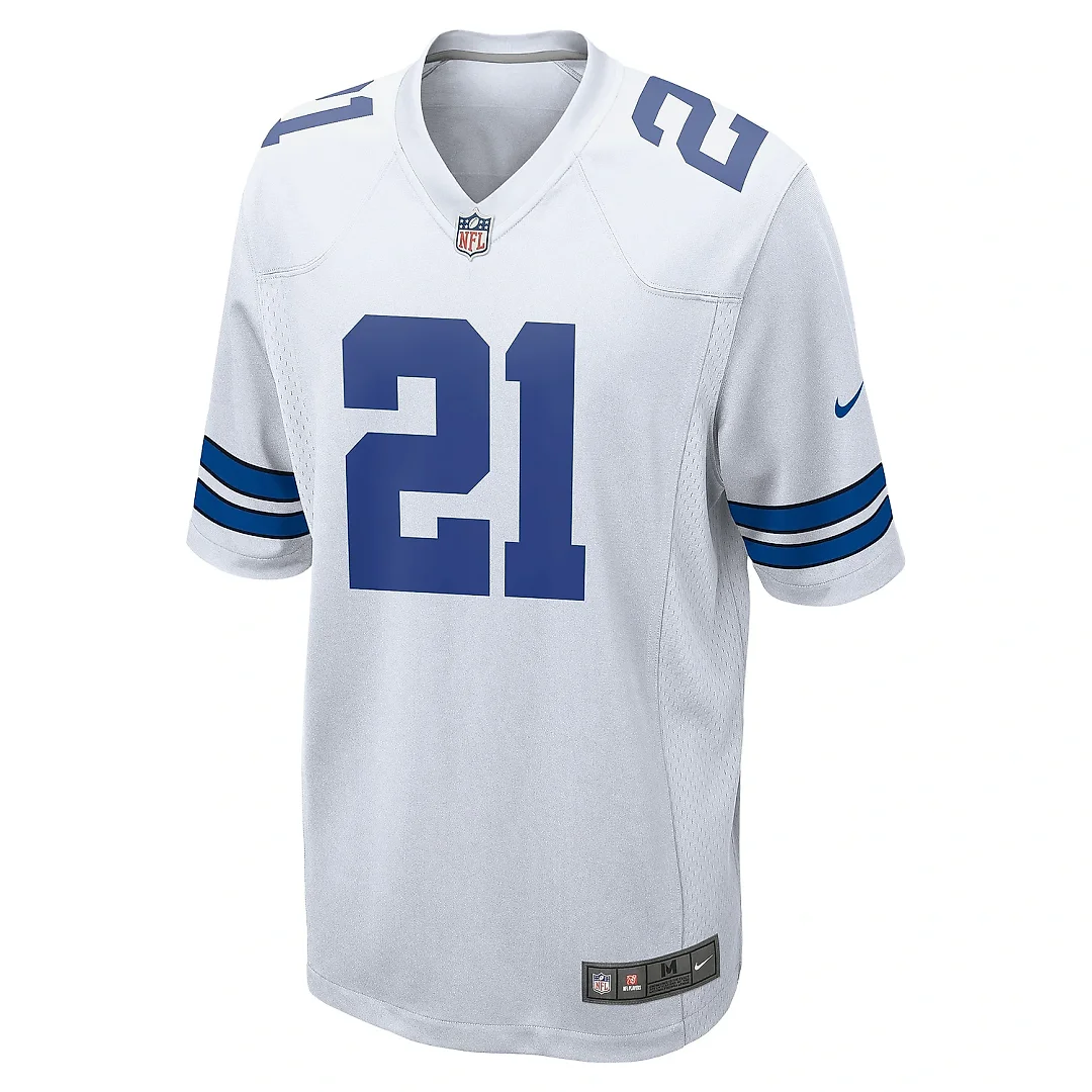 Zennovawear Men's Dallas Cowboys Ezekiel Elliott White Team Game Jersey