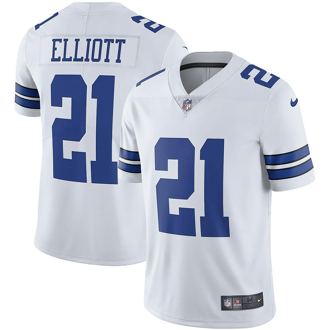 Zennovawear Men's Dallas Cowboys Ezekiel Elliott White Vapor Limited Player Jersey