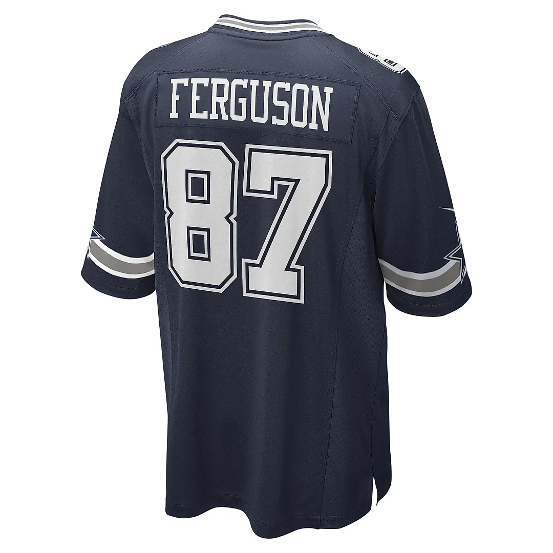 Zennovawear Men's Dallas Cowboys Jake Ferguson Navy Team Game Jersey