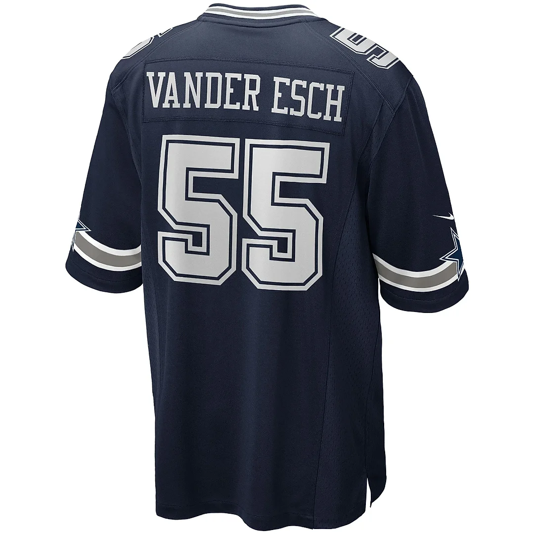 Zennovawear Men's Dallas Cowboys Leighton Vander Esch Navy Team Game Jersey