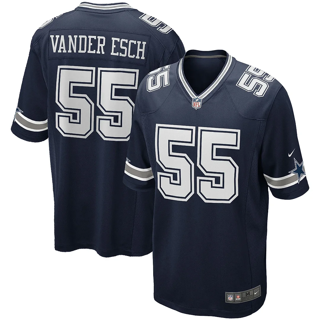 Zennovawear Men's Dallas Cowboys Leighton Vander Esch Navy Team Game Jersey