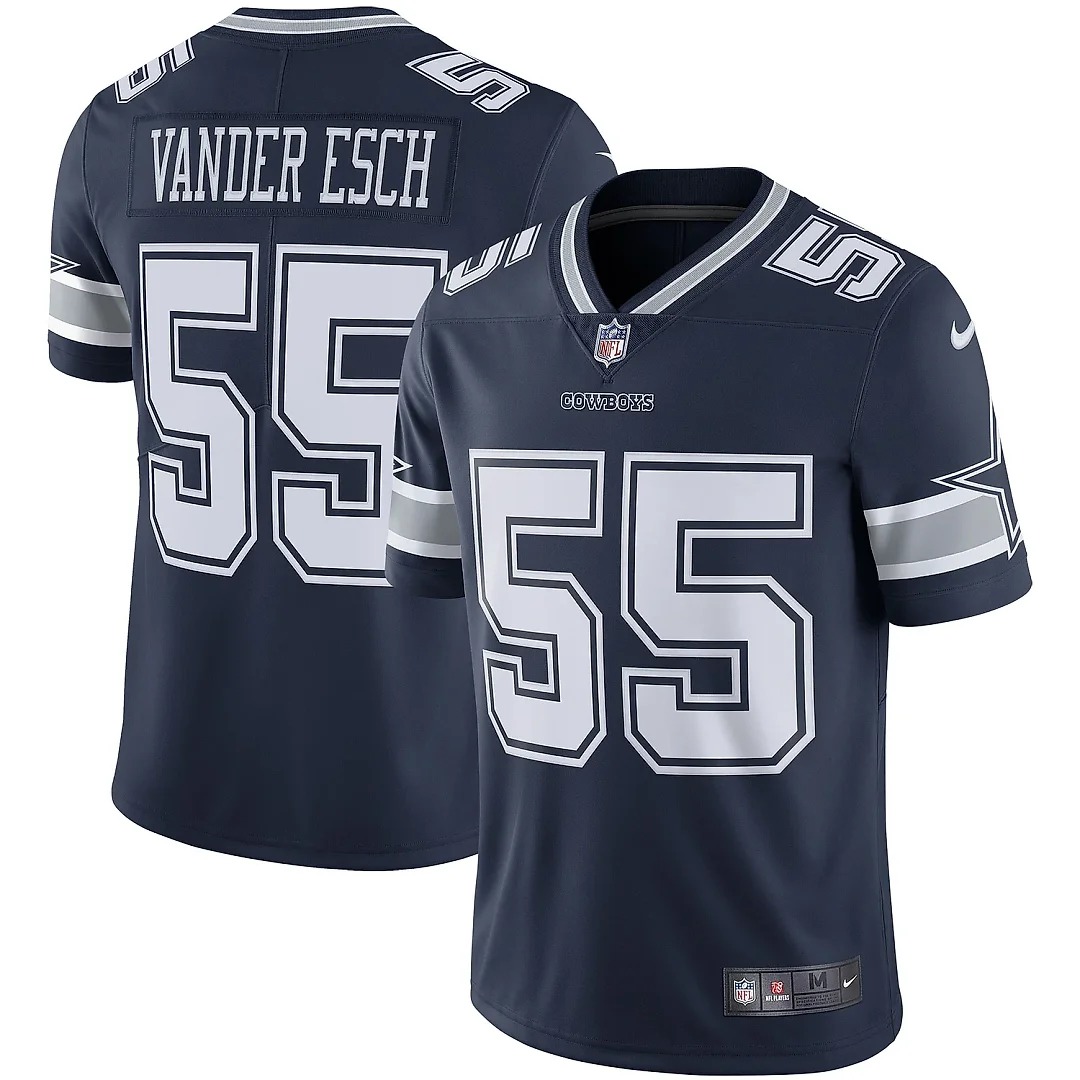 Zennovawear Men's Dallas Cowboys Leighton Vander Esch Navy Vapor Limited Player Jersey